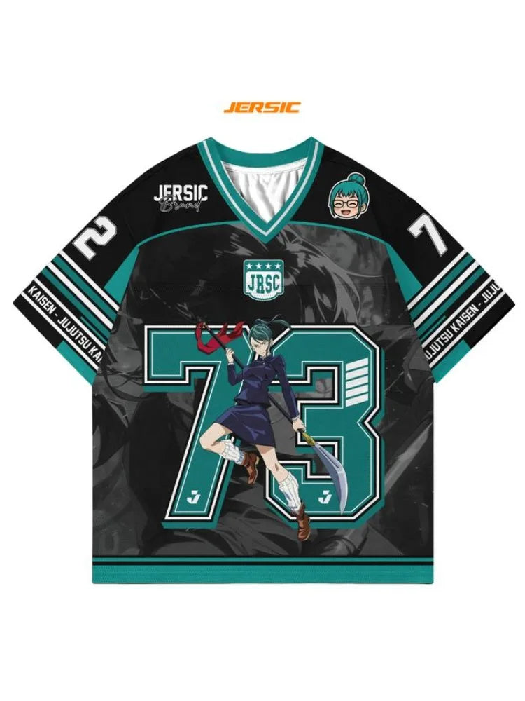 73 Jersey Maki Zenin Jujutsu Kaisen Anime Style Kpop Baseball Hockey T-shirt Fashion Streetwear Anime Daily Unisex Tops Tees