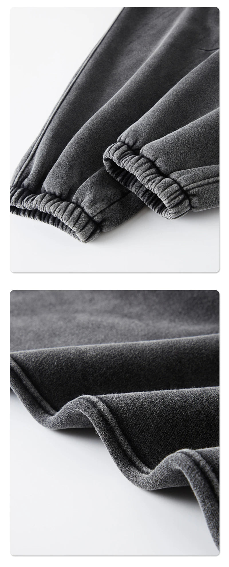 ZODF Retro Winter 360gsm Batik Washed Fleece Sweatpants Unisex Loose Drawstring Warm Joggers HY0714