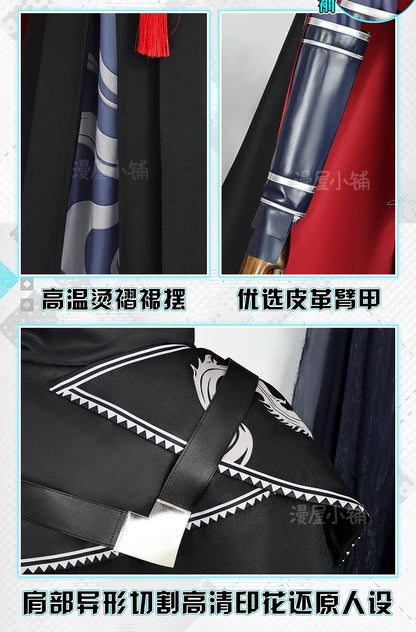 Arknights Zuo Le Cosplay Costume Wig Uniform Cloak Earrings Pythia Zuo Xuanliao Halloween Party Women Men Carnival Props iCoser