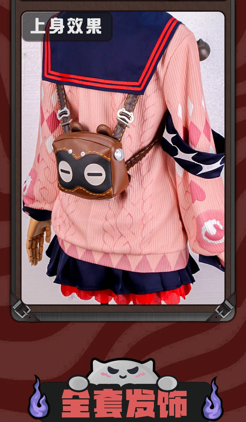 Zenless Zone Zero Ukinami Yuzuha Cosplay Costume Wig Skirt Uniform Earrings Headwear Spook Shack Halloween Party for Women Girls