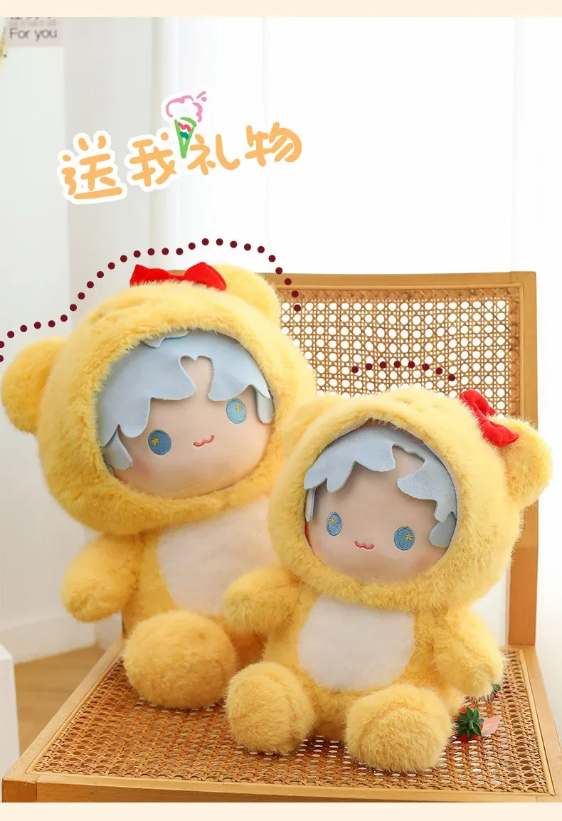 New 35/45/55CM Kawaii Movie Peripheral Yellow Little Bear Boy Stuffed Toy Soft Doll Pillow Decoration Children's Birthday Gif