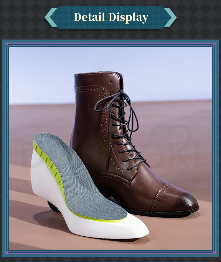 IN STOCK Men Women Cosplay Props 19cm Heightening Shoes DokiDoki Men Daily Black White 15cm Leather Shoes Halloween Cosplay