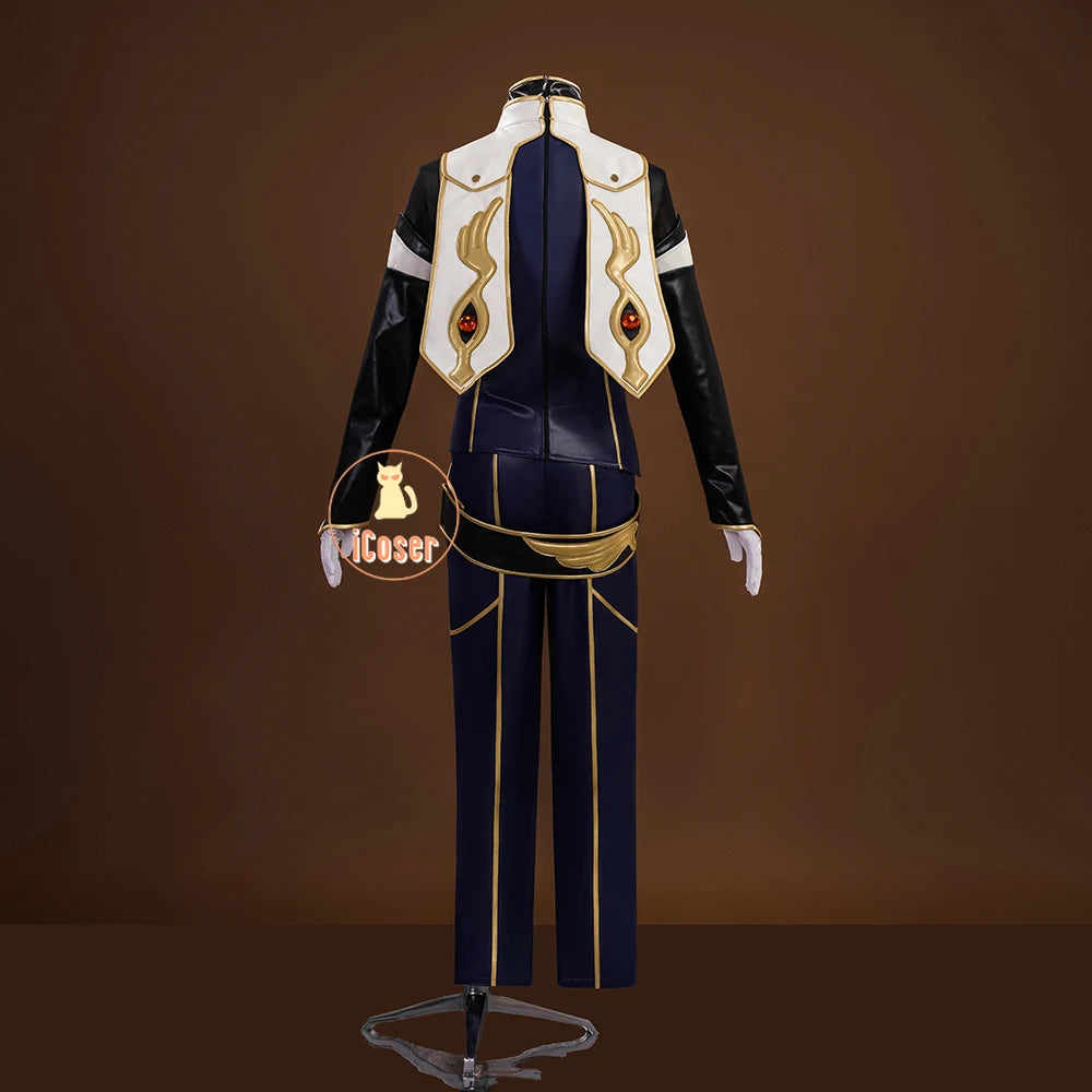 Anime Code Geass Suzaku Kururugi Cosplay Costume Wig Knight of Zero Uniform Long Cloak Halloween Party Women Men Props iCoser