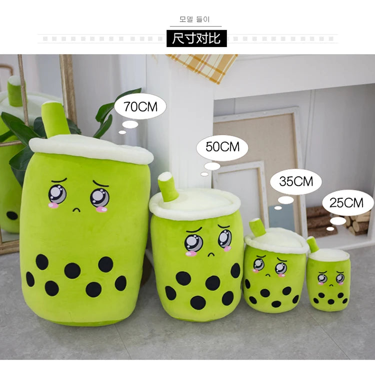 24/50cm Kawaii Family Milk Bubble Tea Cup Plush Toy Cute Animal Peluche Fruits Flavor Drink Shaped Hug Pillow Kids Home Decor