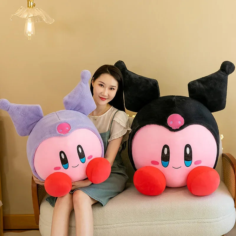 60cm Big Size Kirby Cosplay Sanrio Kuromianime Plush Stuffed Doll Room Plushies Pillow Cute Ornaments Children's Holiday Gifts