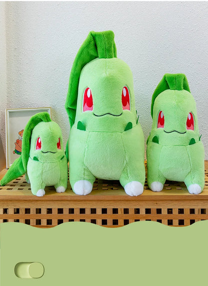 45/60/80cm Big Size Pokemon Chikorita Cartoon Anime Plush Stuffed Doll Room Decoration Plushies Pillow Ornaments Children's Gift