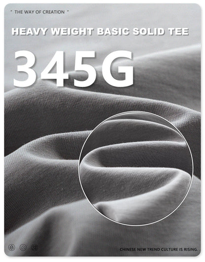 ZODF 2024 Heavy-Weight 345gsm Basic Solid T-Shirts For Men Unisex Women Summer Loose 100% Cotton T Shirt Brand Clothes HY0771