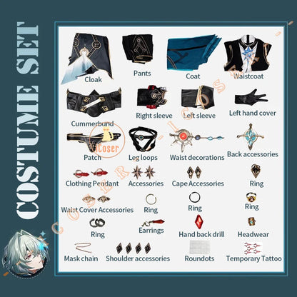 Honkai Star Rail Anaxa Cosplay Costume Wig Uniform Outfit Anaxagoras Grove of Epiphany Amphoreus Halloween Women Men Carnival