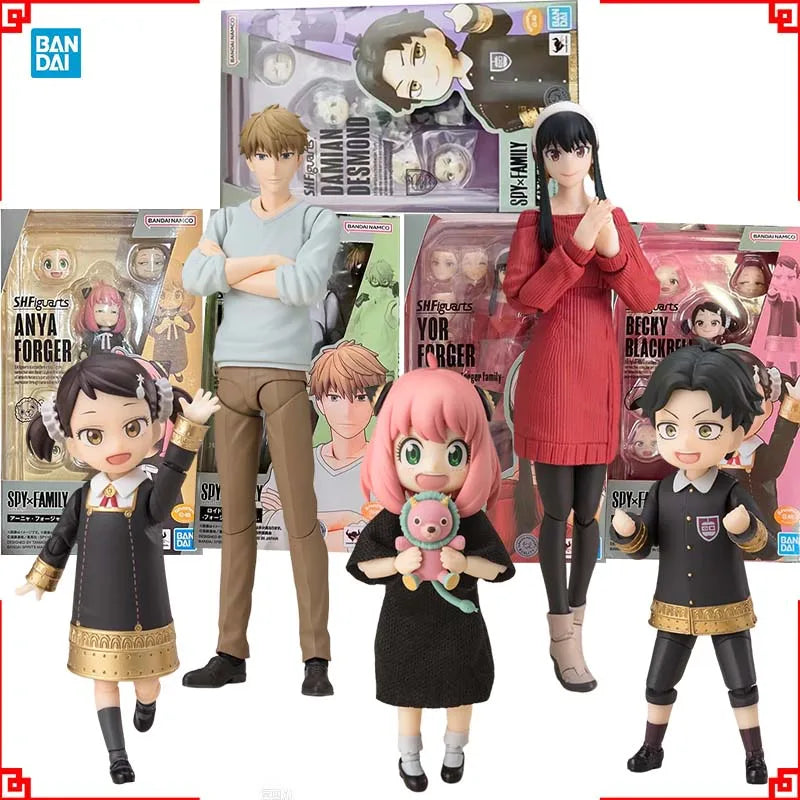 Spy Family Bandai Anime Figure Shf Anya Twilight Loid Yor Forger Thorn Princess Becky Damian High Poseability Boxed Toys Gifts