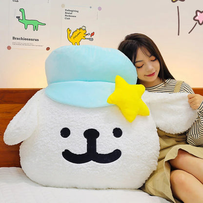 65cm Big Size Maltese Line Hat Dog Cartoon Anime Plush Stuffed Doll Toy Cute Room Bolster Sleeping Pillow Plushies Holiday Gifts