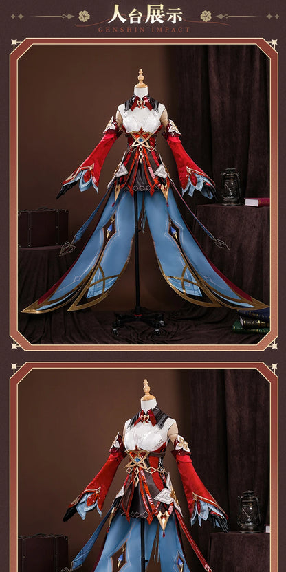 Genshin Impact Alice Cosplay Costume Wig Dress Headwear Ring Game Uniform Halloween Party for Women Girls Role Play Outfit Props