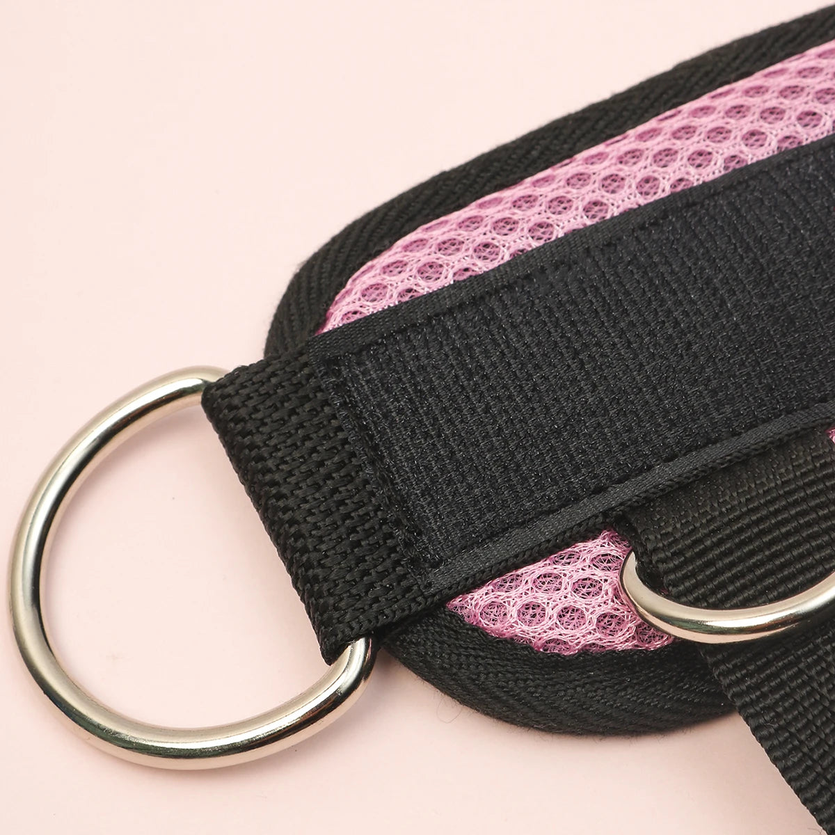 1PC Padded Neoprene Ankle Strap with Double D-Ring for Cable Machines Gym Workouts Leg Extensions - Pink