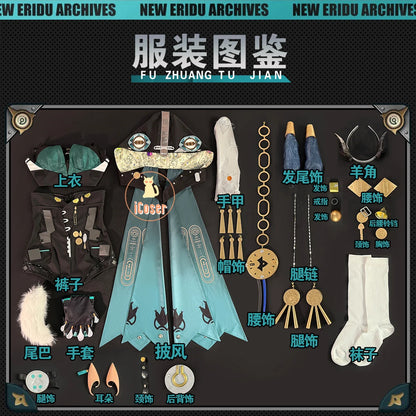 Zenless Zone Zero Lucia Cosplay Costume Wig Uniform Cloak Headwear Tail Spook Shack Halloween Party for Women Girls Role Play