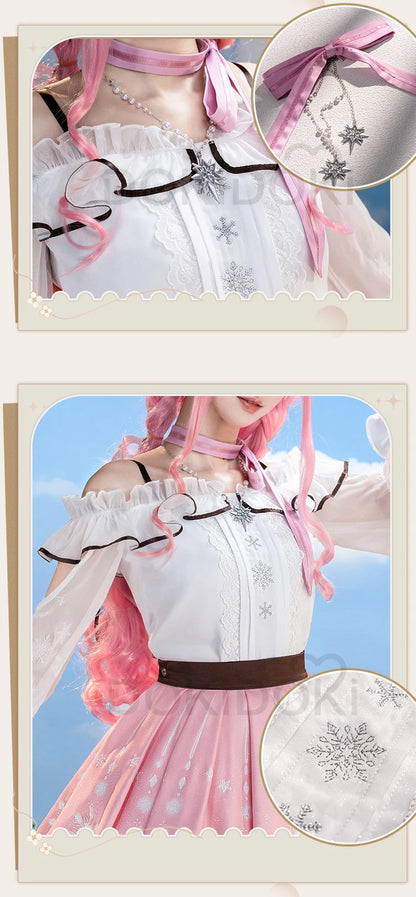 IN STOCK Nikki Cosplay Costume Game Infinity Nikki DokiDoki-SR Women Cute Pink Dress Nikki Snow Dress Cosplay Lolita Halloween