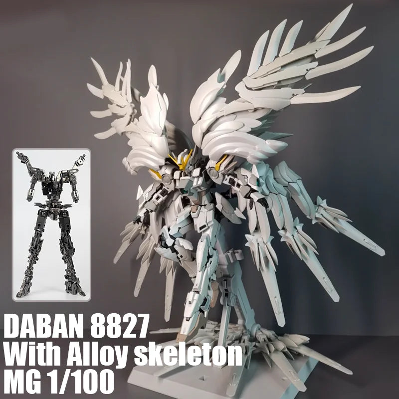 In Stock DABAN 8827 Alloy Skeleton MG 1/100 Snow White Prelude Fix Ver Assembly Model Kit XXXG-00YSW Action Figure Model Toy