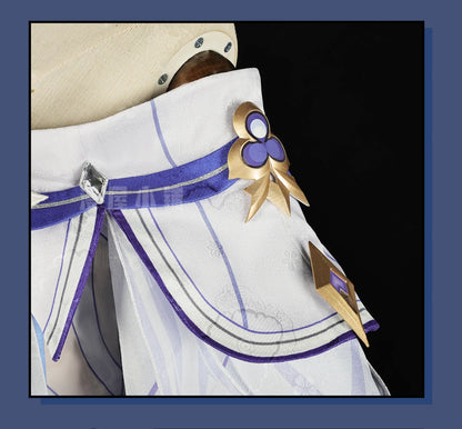 Genshin Impact Columbina Cosplay Costume Wig The Damselette Dress Uniform Eleven Fatui Harbingers Halloween Party for Women Girl