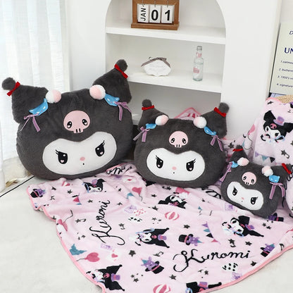 Lovely Kuromi My Melody Plushies Stuffed Anime Headrest Comfortale Soft Cuddly Pillow Cartoon Plush Toy Blanket Xmas Gifts Girl