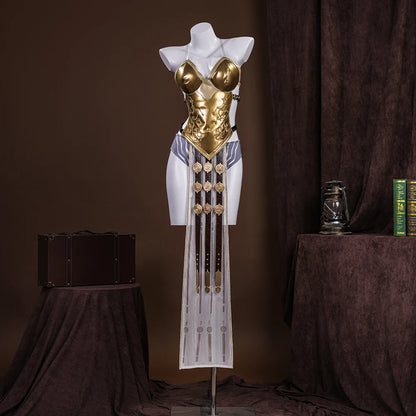 Wuthering Waves Augusta Cosplay Costume Wig Dress Uniform Headwear Earrings Christmas Halloween Party for Women Girls Role Play