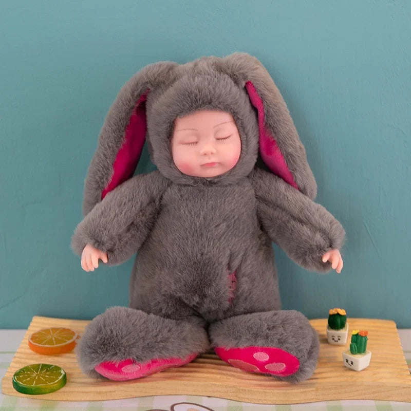 Lifelike Reborn Baby Dolls Soft Body Realistic Newborn Dolls Sleeping Girl Dolls Stuffed Toy Easter Stuffed Animal Bunny Rabbit