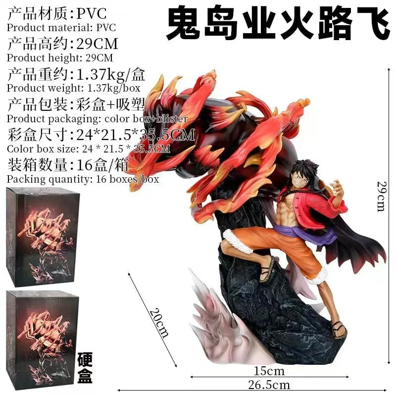 New One Piece 31cm Pvc Figure Nika Luffy Anime Figures Three Forms Of Arms Anime Action Figures Collection Gift Ornament Model