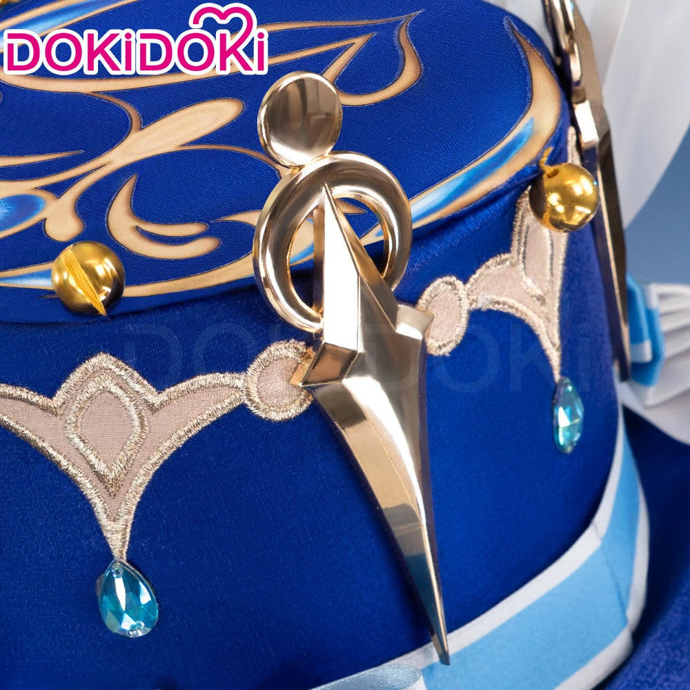 IN STOCK Focalors Furina Hat Game Genshin Impact Cosplay DokiDoki Fontaine Furina Hydro Women Blue Hat Metal Accessories Cosplay