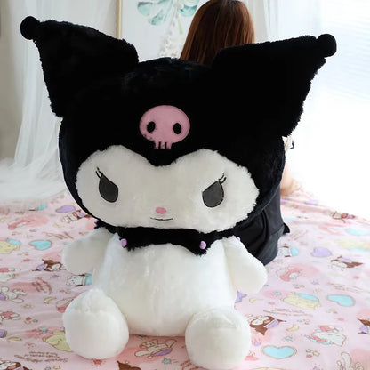 Big Size Sanrio Kuromi Series Plush Toys Kawaii Kuromi Stuffed Dolls Bedside Pillow Bay Window Large Cushion Gift For Kids