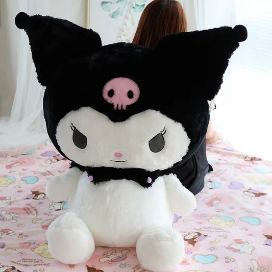 Big Size Sanrio Kuromi Series Plush Toys Kawaii Kuromi Stuffed Dolls Bedside Pillow Bay Window Large Cushion Gift For Kids