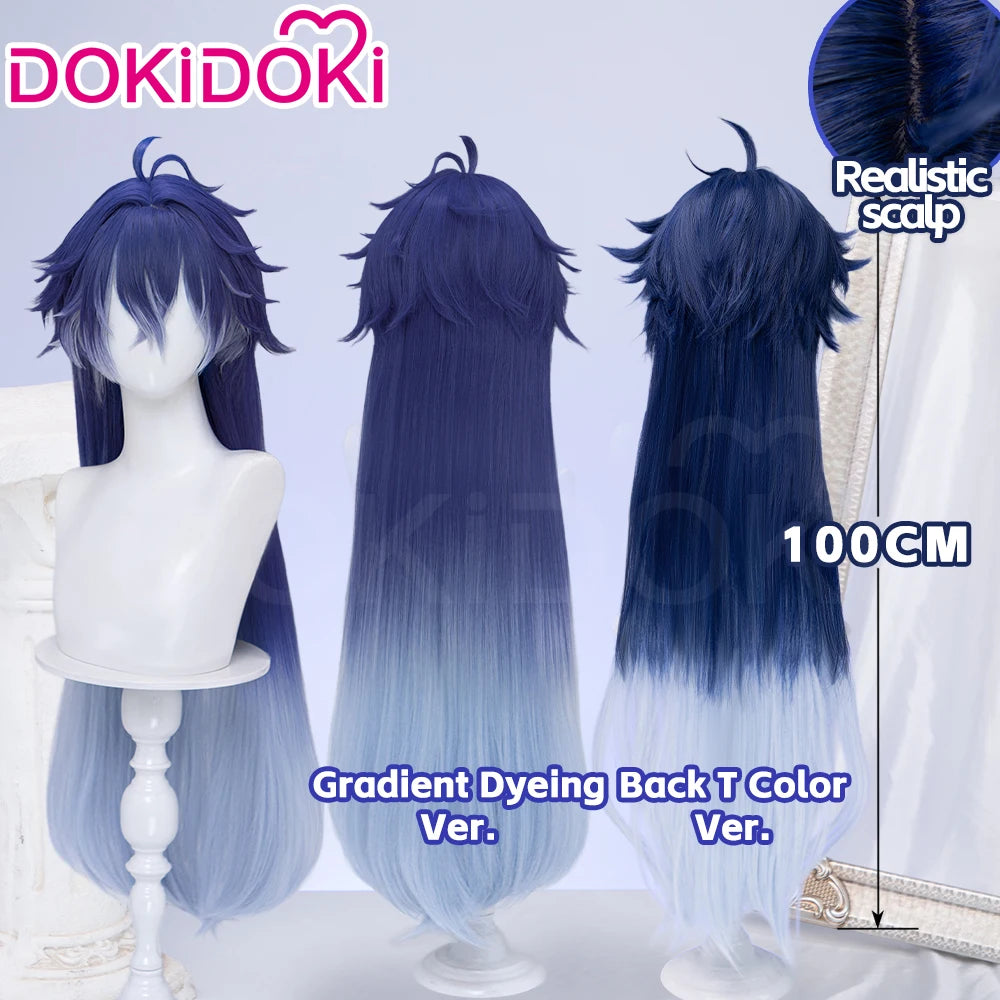 IN STOCK Ineffa Nefer Jahoda Flins Wig Game Genshin Impact DokiDoki Men Gradient Deying Hair Flins Cosplay Free Cap Halloween