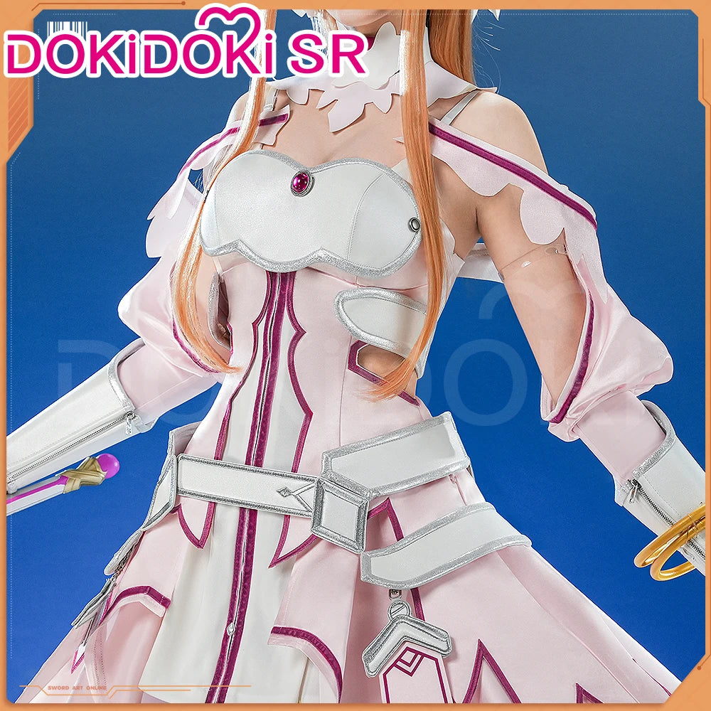 IN STOCK Yuuki Asuna Cosplay Costume Anime Sword Art Online Cosplay DokiDoki-SR Female Costume The Goddess of Creation Asuna Wig