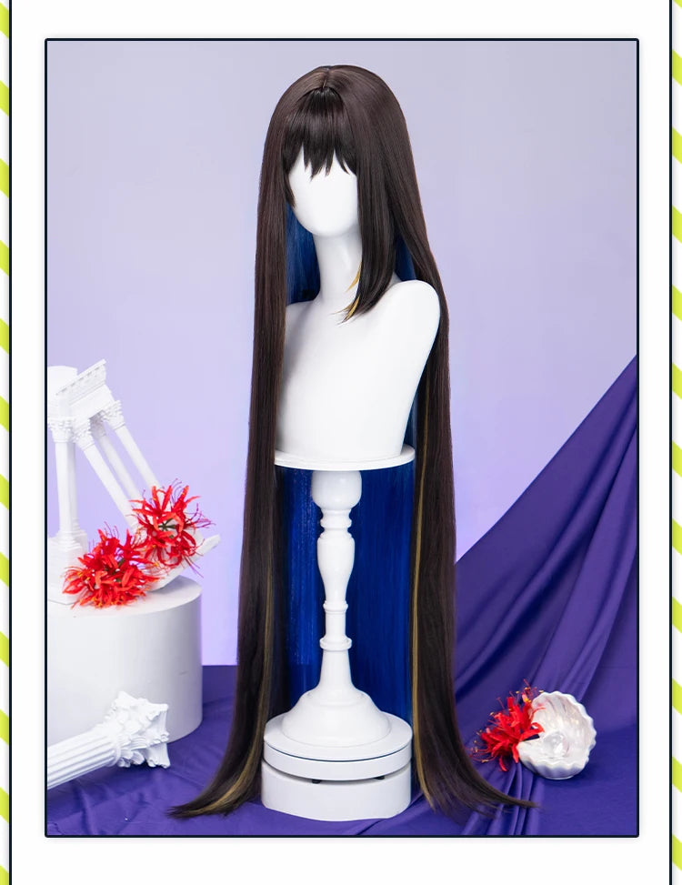 IN STOCK Evernight Cyrene Dan Heng Wig Game Honkai: Star Rail DokiDoki Dan Heng Permansor Terrae Horns Cyrene 120cm Wig