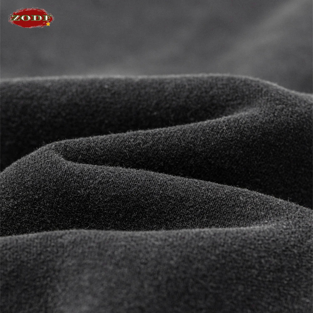 ZODF Fashion 2024 Winter Patches Fleece Straight Pants Retro Unisex Loose Washed 305gsm Warm Soft Trousers Brand Bottoms HY0872