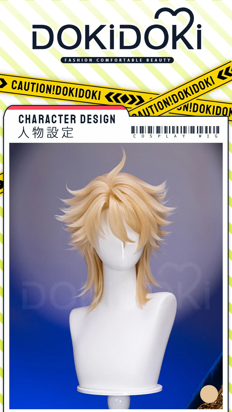 IN STOCK Varka Durin Rerir Wig Game Genshin Impact Song of the Welkin Moon DokiDoki Knights of Favonius Varka Wig Halloween Horn