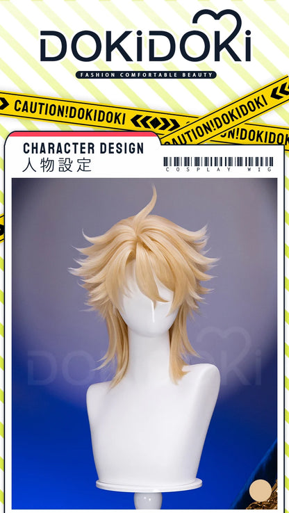 IN STOCK Varka Durin Rerir Wig Game Genshin Impact Song of the Welkin Moon DokiDoki Knights of Favonius Varka Wig Halloween Horn