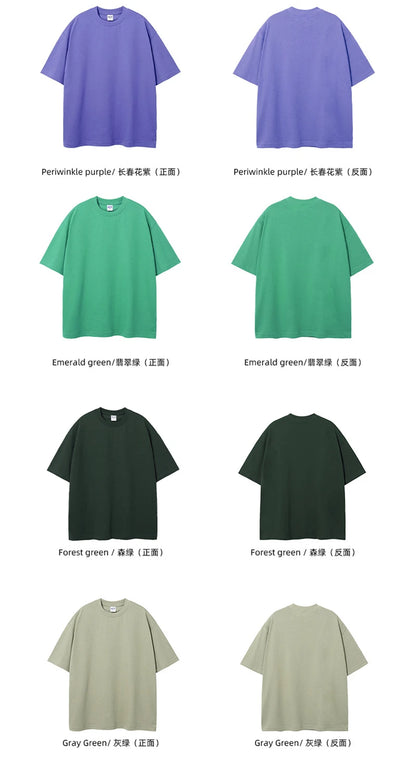 ZODF New Spring Summer Men 305gsm Cotton T Shirts Unisex Heavy Weight Oversized FG Noshrink Basic Solid T-Shirt Tees HY0165