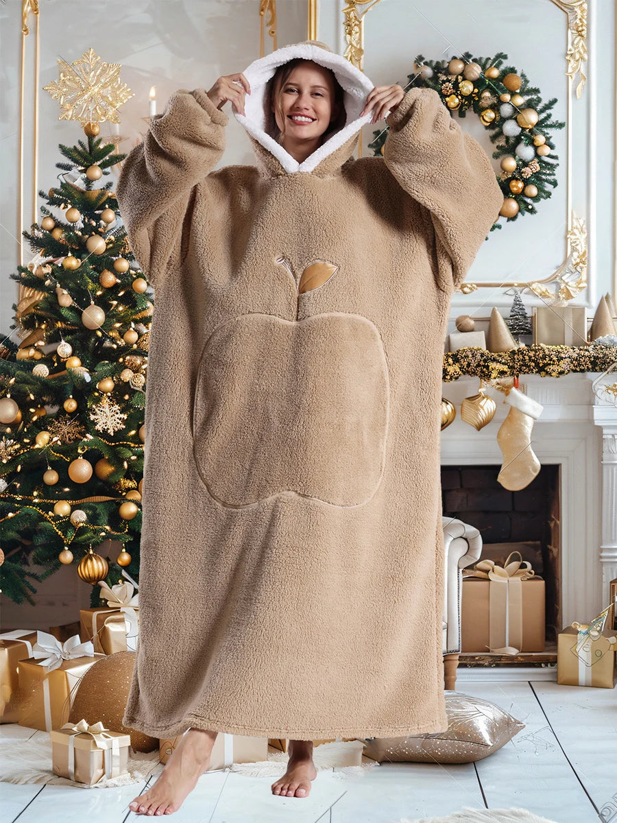 Women Hoodies Autumn Winter Extra Long Oversized Loungewear Clothes Couple Hoody Pajamas Warm Blanket Hoodie Plush Men Homewear