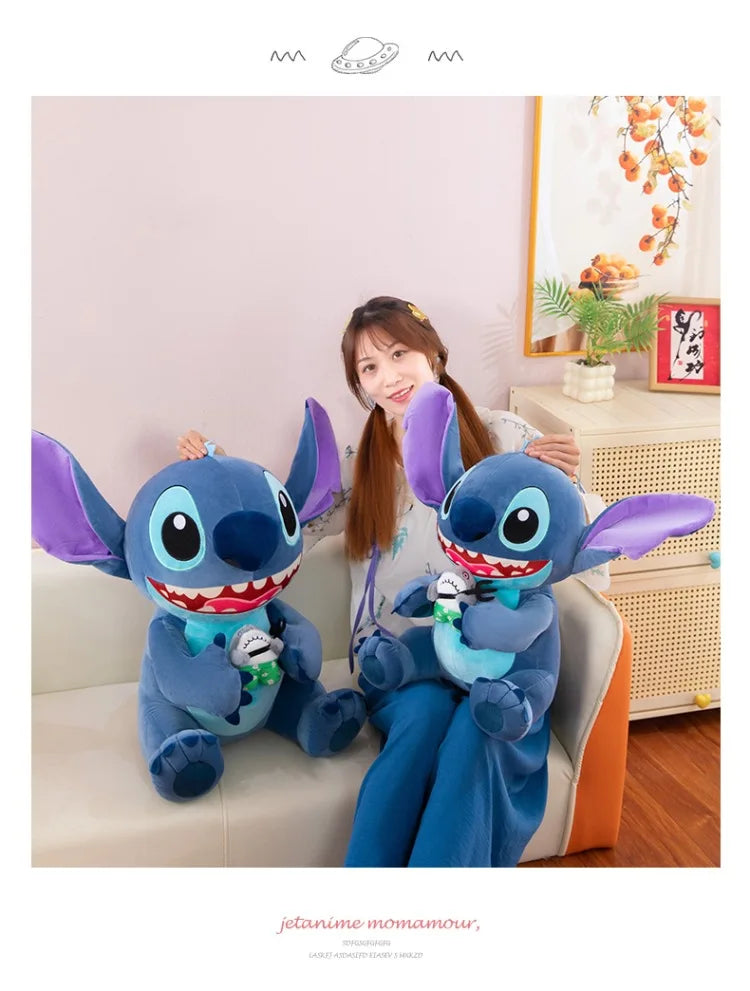 35/45/60cm Big Size Stitch Disney Anime Plush Stuffed Doll Kawaii Room Decorated with Plushies Pillow Ornaments Holiday Gifts
