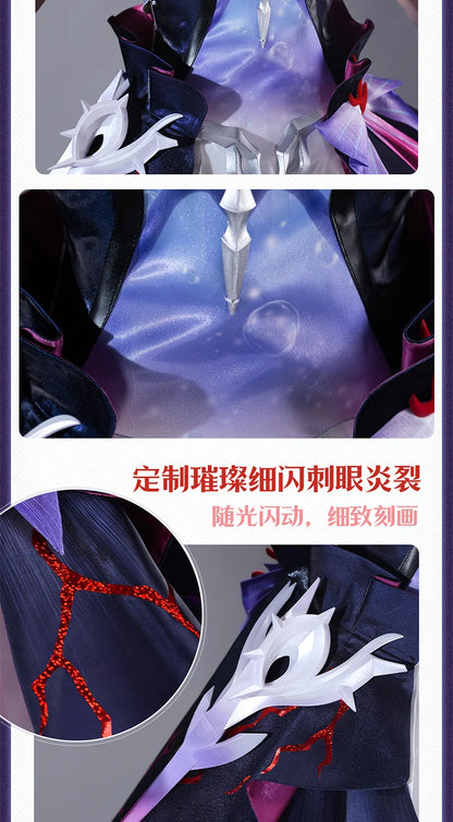 Honkai Star Rail Hysilens Cosplay Costume Wig Dress Earrings Headwear Rings Metal Accessories Halloween Party Women Girls iCoser