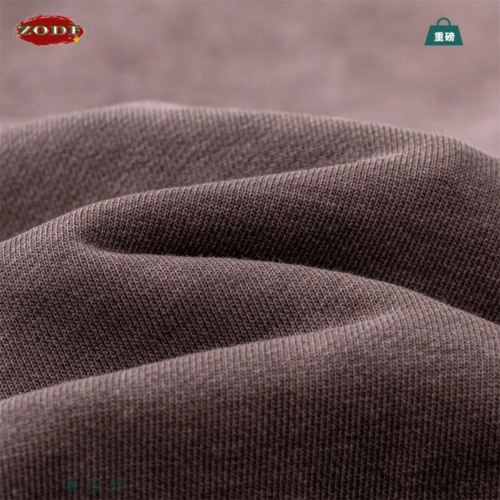 ZODF American Retro Washed Cotton Hoodie For Men Unisex Autumn High Street Oversized Knitted 380gsm Hooded Pullovers Coat HY0913