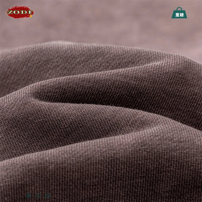 ZODF American Retro Washed Cotton Hoodie For Men Unisex Autumn High Street Oversized Knitted 380gsm Hooded Pullovers Coat HY0913