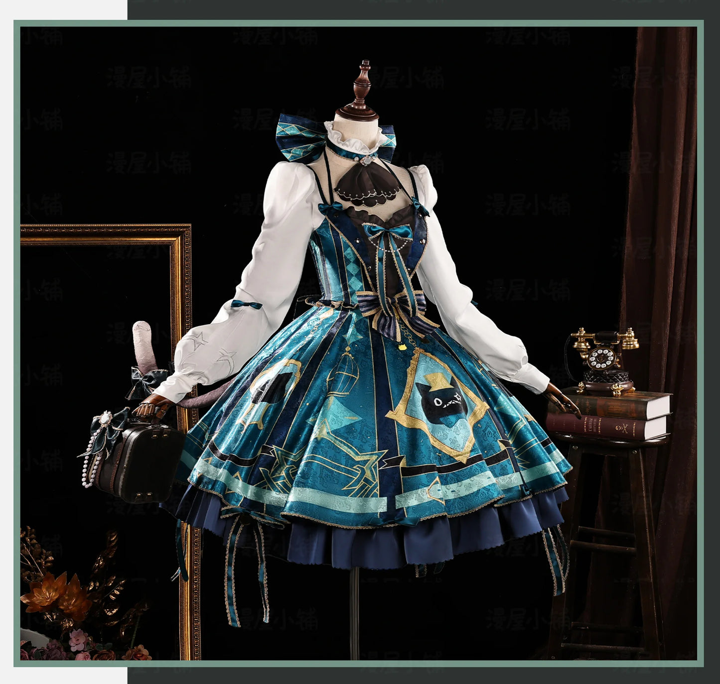 Genshin Impact Lynette Cosplay Costume Wig Uniform Dress Hat Tail Magician Skirt Lyney Fontaine Halloween Party for Women Props