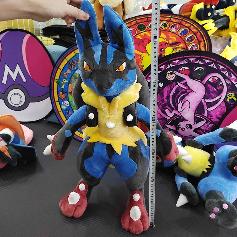 70cm Pokemon Lucario Large Plush Toys Greninja Zeraora Cinderace Glaceon Stuffed Giant Pokémon Eevee Anime Kids Christmas Gift