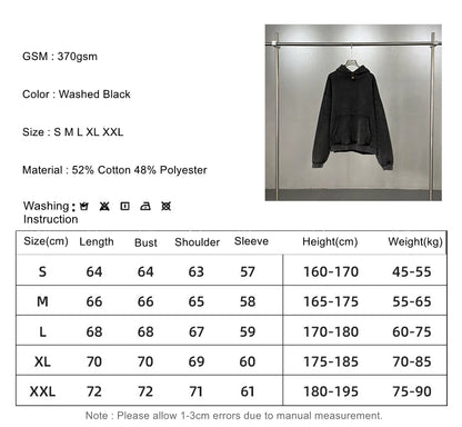 ZODF Retro Winter Washed 370gsm Man's Fleece Hoodie Unisex Distressed Thick Warm Buttons Hooded Pullovers Coats HY1169