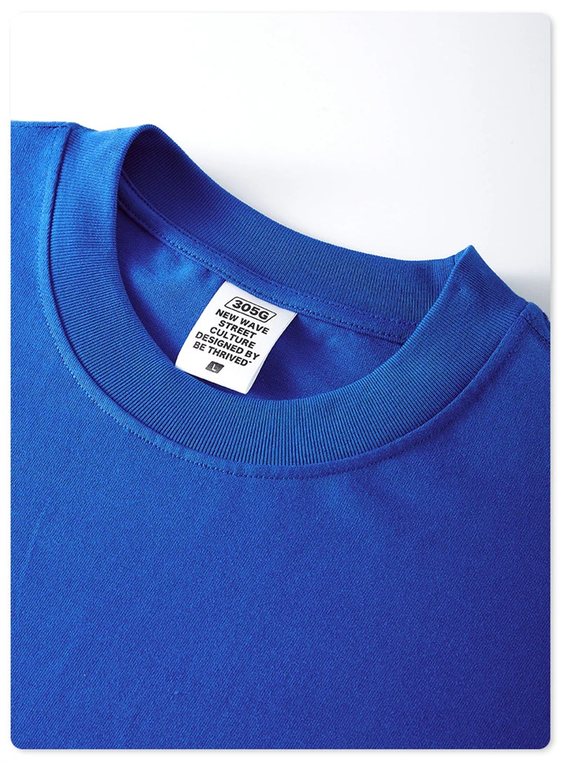 ZODF New 2025 Heavy Weight 305gsm Solid Cotton T Shirts For Men Unisex Summer Oversized Noshrink Basic T-Shirt Brand Tops HY0475