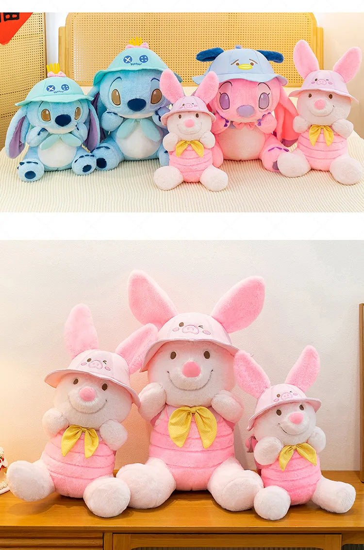 30/40/50cm Big Size Disney Stitch Anime Plush Stuffed Doll Kawaii PigletPlushies Room Decoration Children's Pillow Holiday Gifts