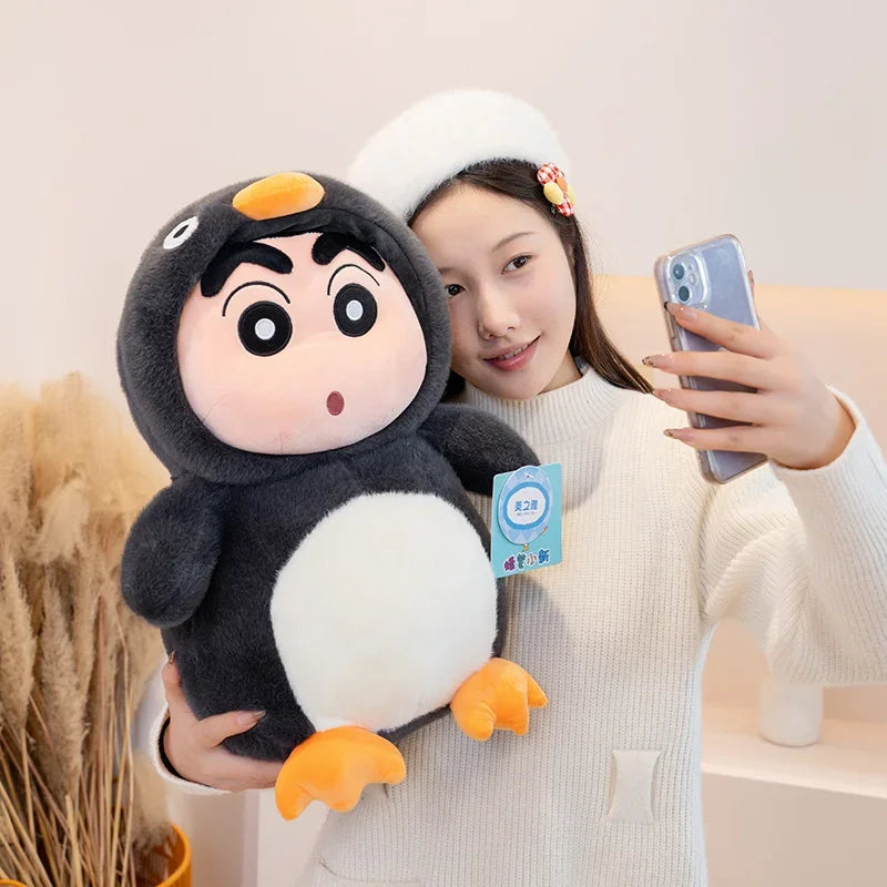 40cm Penguins Crayon Shin Chan Plush Toy Kawaii Tortoise Shin Chan Plushies Soothing Doll Cartoon Japanese Style Doll Gifts Gir
