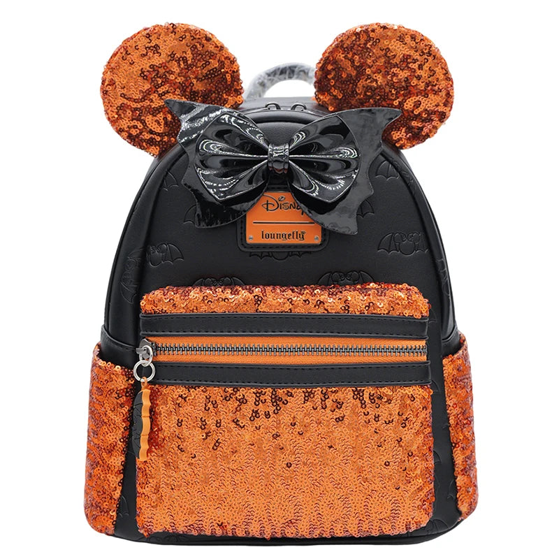 New Cute Loungefly Disney Winnie The Pooh Flower Brown Cartoon Mini Backpack Red Mickey Mouse Backpack Cute Cartoon Bag Gifts
