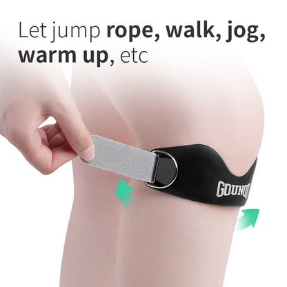 Patella Tendon Knee Strap for Pain Relief Elastic Silicone Stabilizer Brace with Patellar Ring Protection