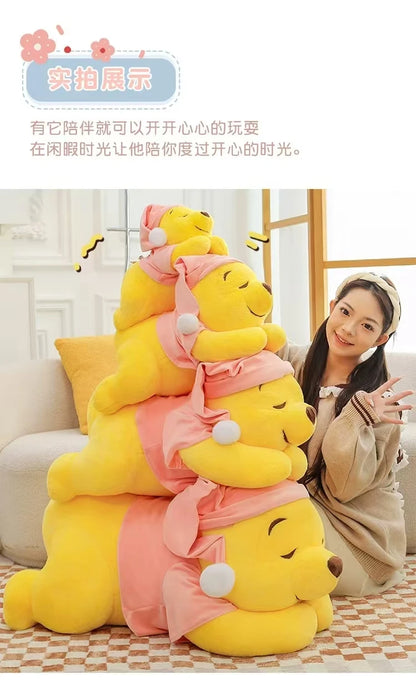 35CM-80CM New Disney Winnie The Pooh Plush Toy Cute Cartoon Bear Stuffed Doll Soft Anime Pillow Kawaii Souvenir Birthday Gift