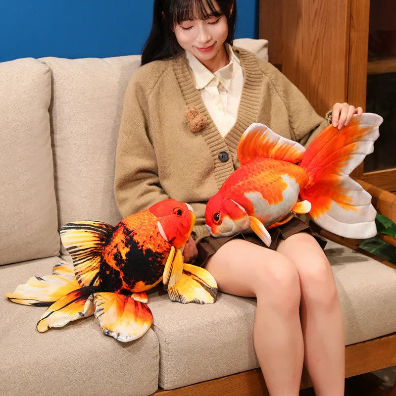 50cm Creative goldfish plush pillow Toy Simulation Fish Soft Plush cartoon Fake Fish Toy kawaii room decor kids gifts ﻿