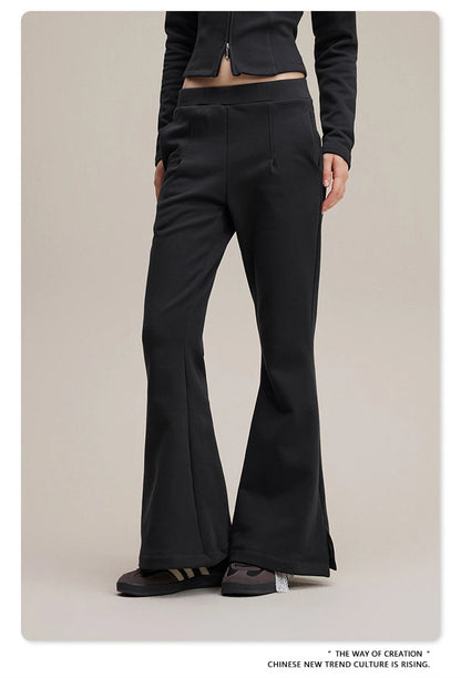 ZODF Women 2025 Autumn Sport Style Flared Pants Girls Female Mousse Muscle Sole Slimming Micro Yoga Trousers HY1095